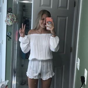 White brandy melville romper